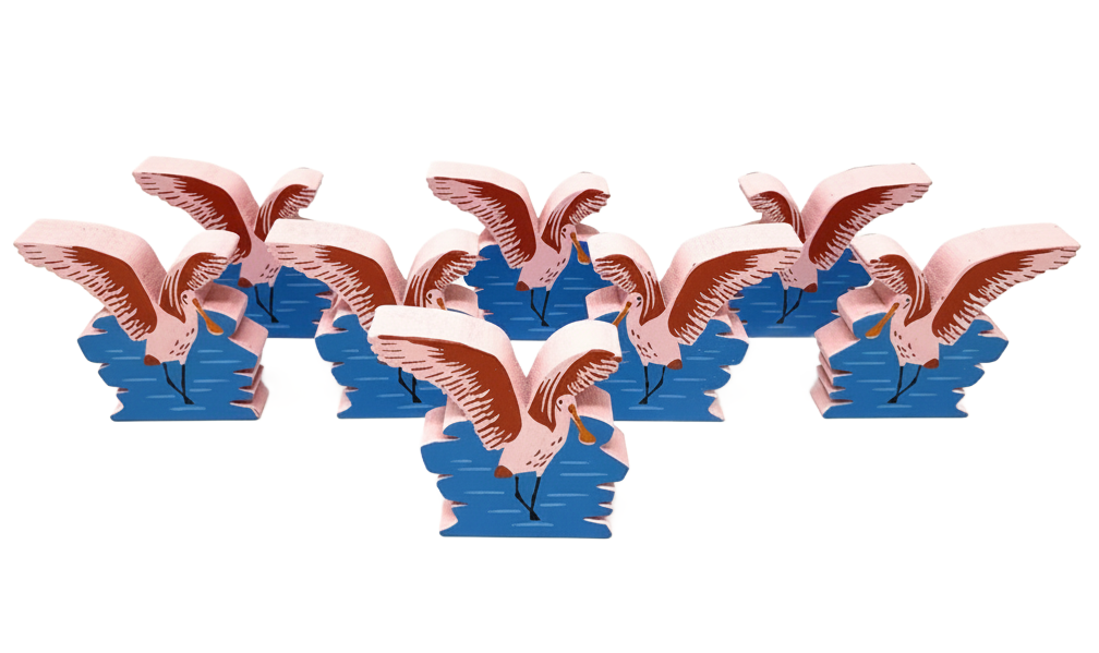 Roseate Spoonbill Meeples (8-pc set)